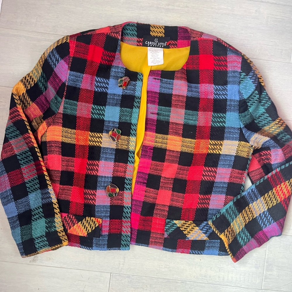 Carole Little Multicolor Plaid Blazer